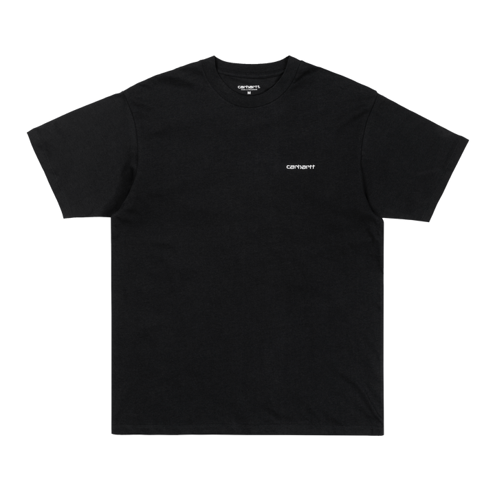 S/S Script Embroidery T-Shirt - black/white