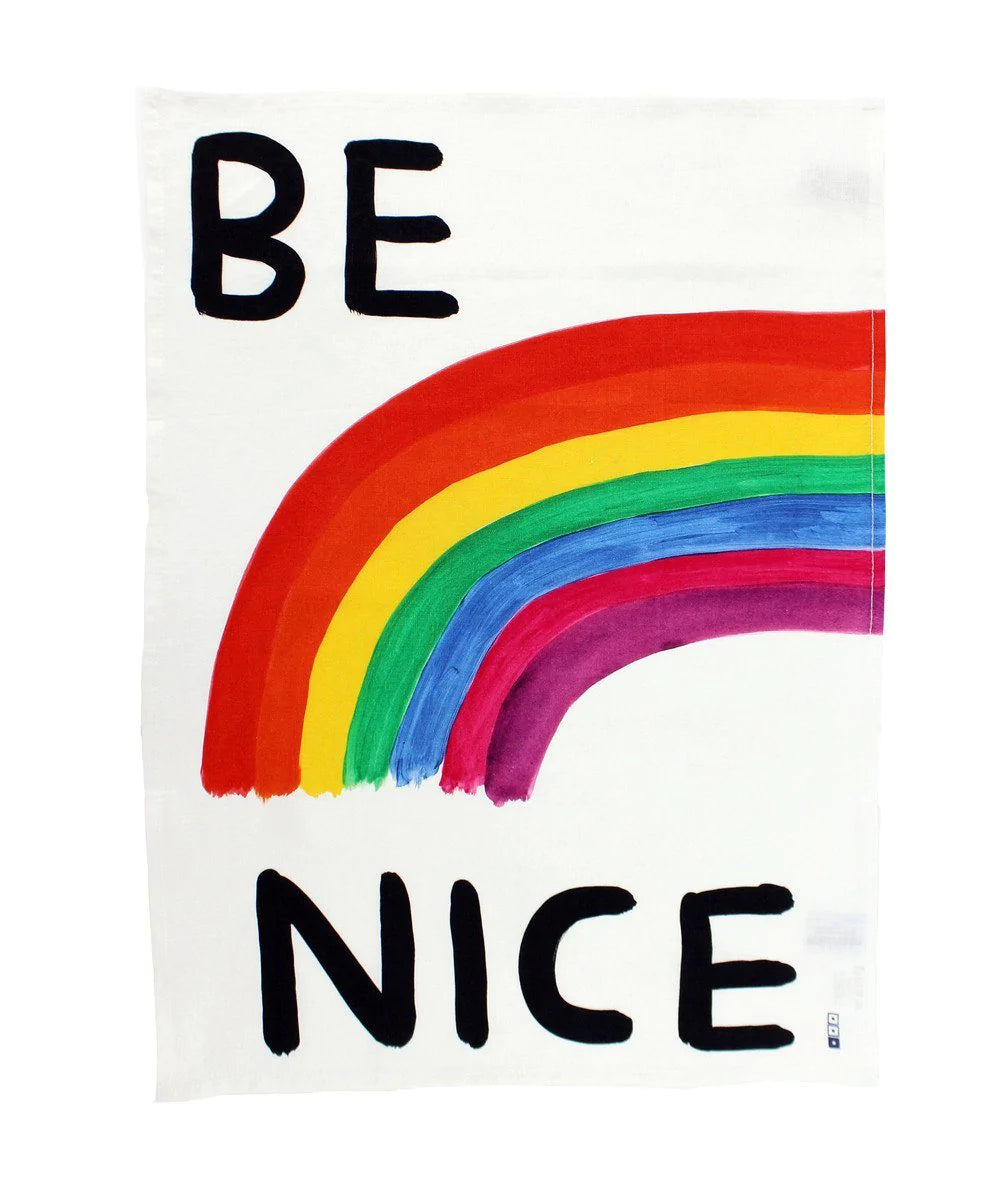 Be Nice Tea Towel x David Shrigley