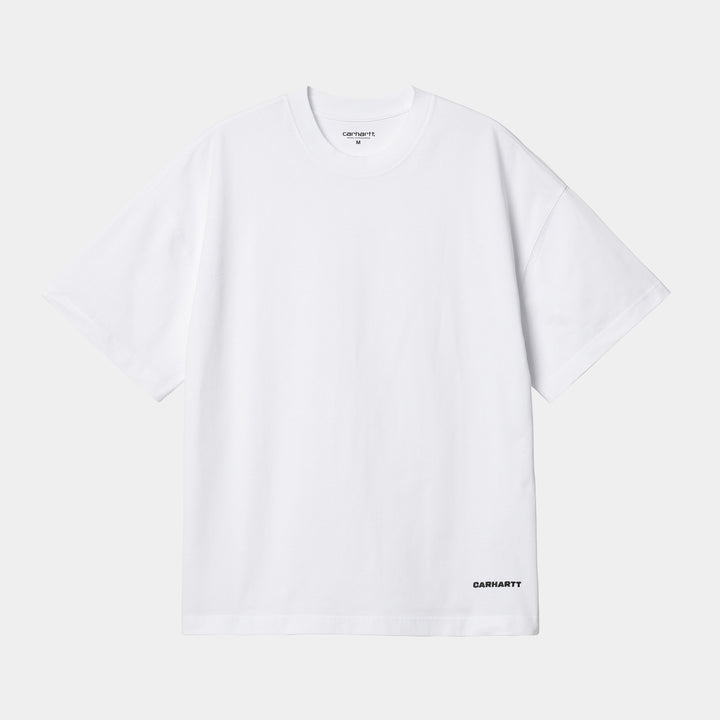 S/S Link Script T-Shirt - white/black