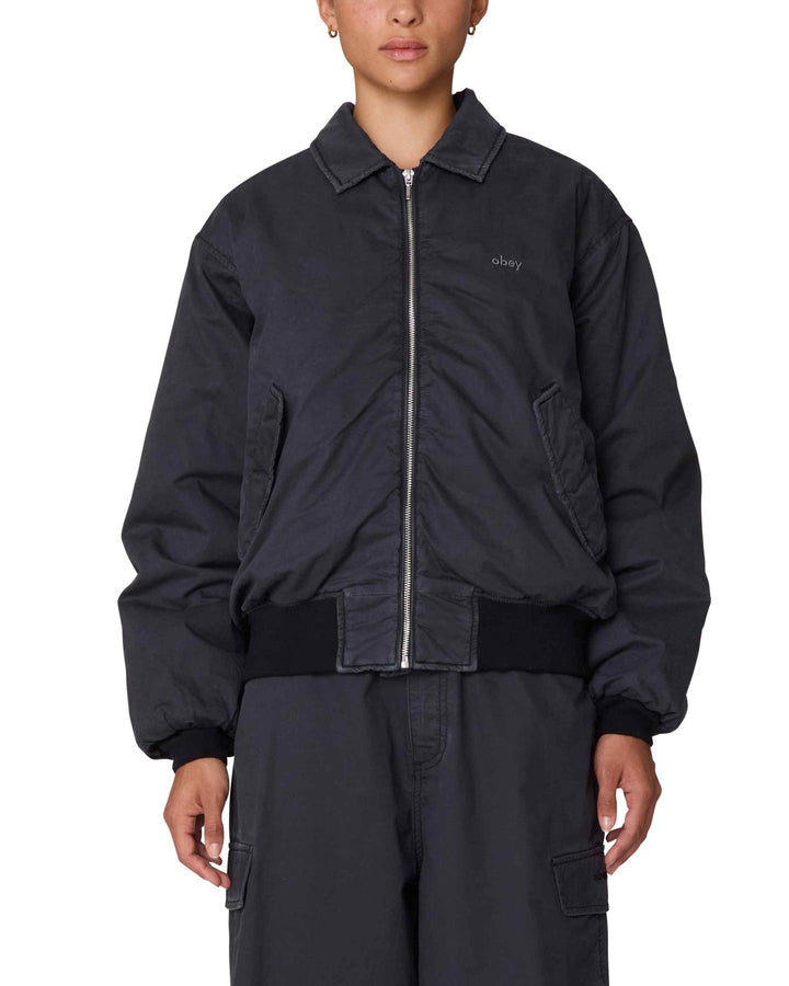 FLORIEN BOMBER - BLACK FADED WASH