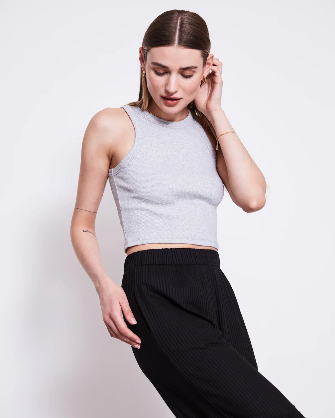 LYOCELL Rib PANTS SMILLA BLACK