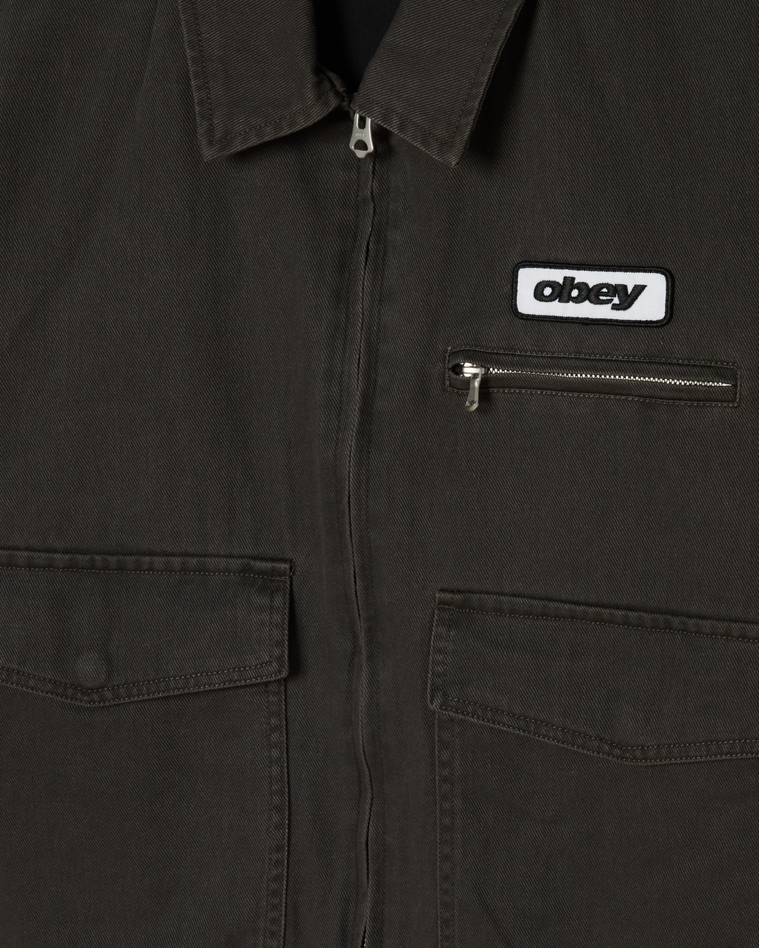 OBEY WALTER WORK JACKET BLACK FADED WASH