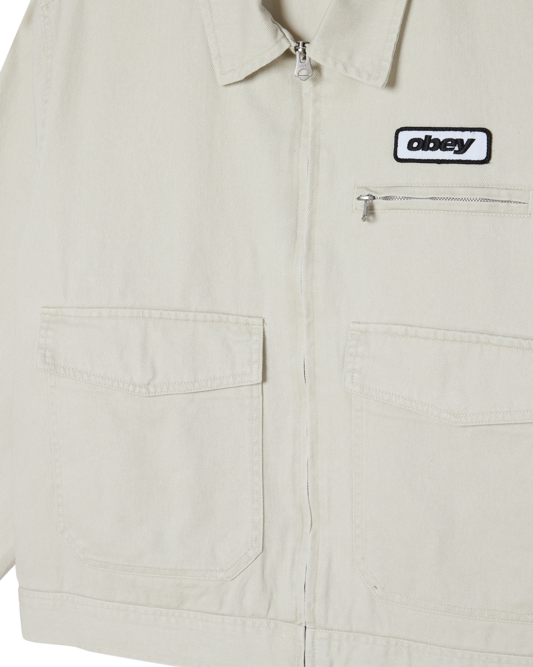 OBEY WALTER WORK JACKET SILVER BIRCH FADED WASH