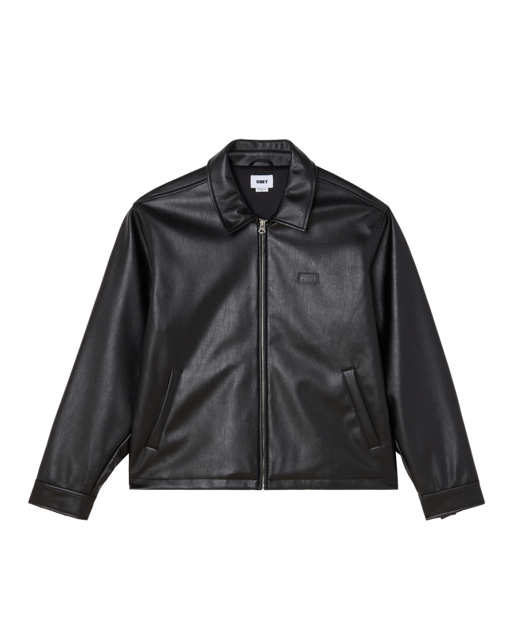 OBEY WORKMAN PU JACKET BLACK