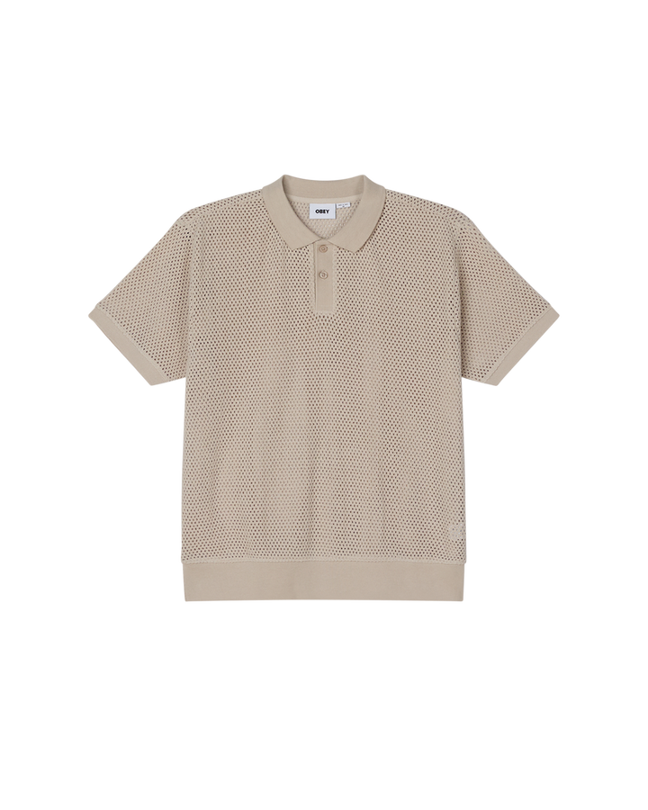 SARATOGA MESH POLO SS -  silver grey