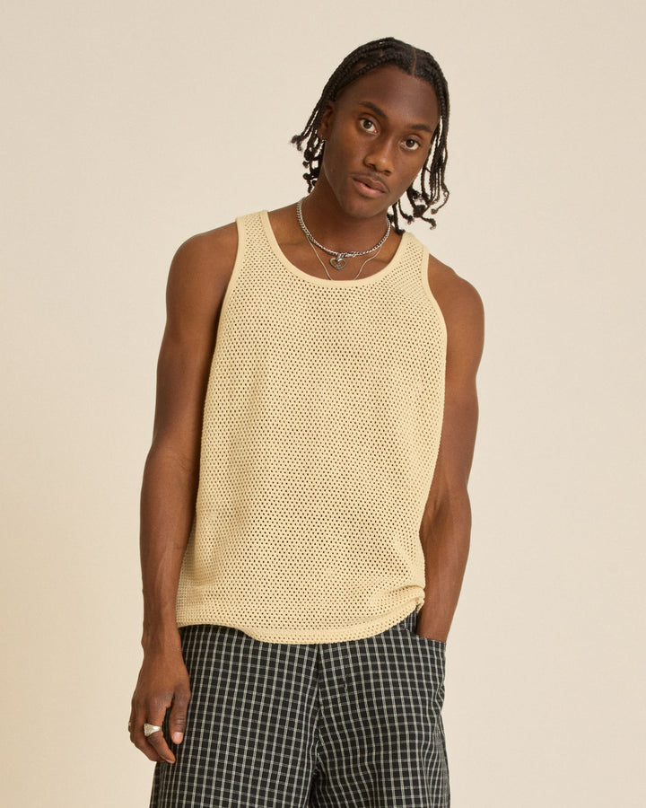 MORRO MESH TANK - WOOD ASH