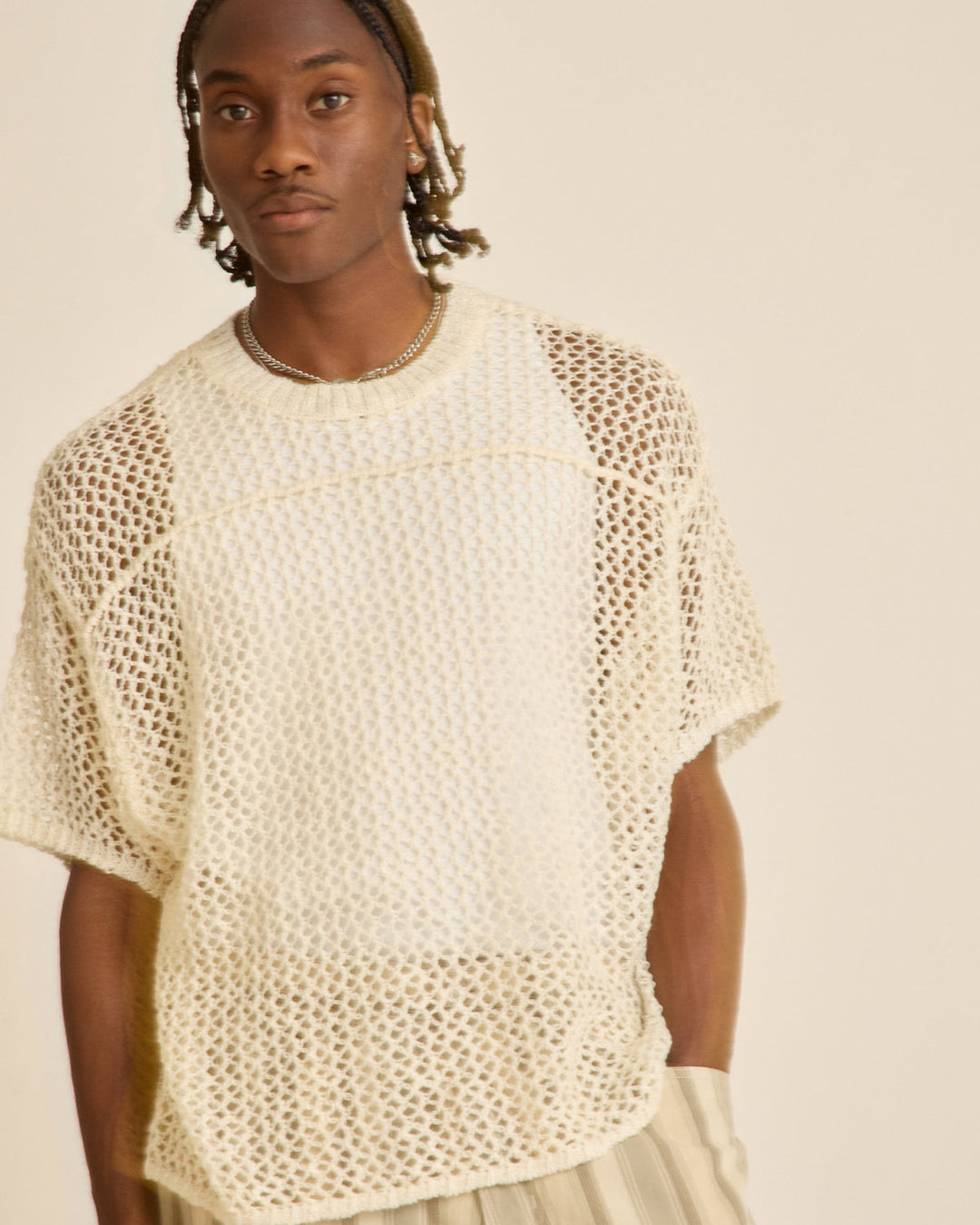 LARRY FOOTBALL SWEATER - NATURAL