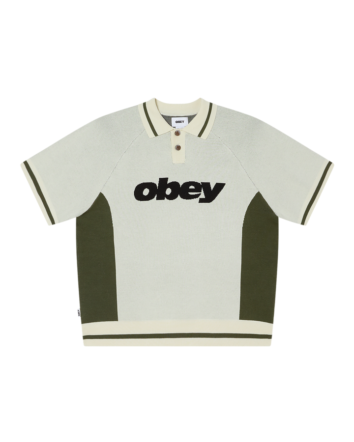 OBEY SPORT POLO SWEATER UNBLEACHED MULTI