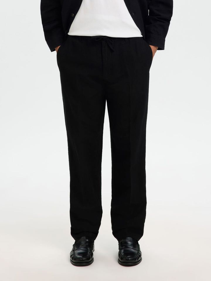 SLM196-STRAIGHT LEROY LINEN - black