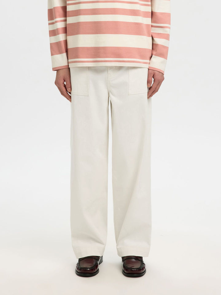 SLH260-WIDE LEG HOTEL AMOUR PANT - egret