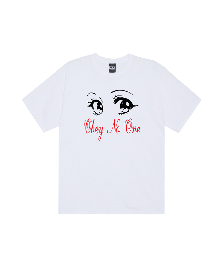 OBEY NO ONE EYES WHITE