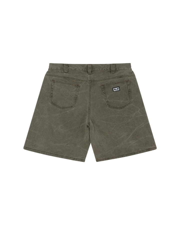 BIGWIG BAGGY DENIM SHORT BLACK OLIVE WRINKLE WAS