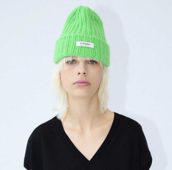 Le Bonnet Logo-Neon Green