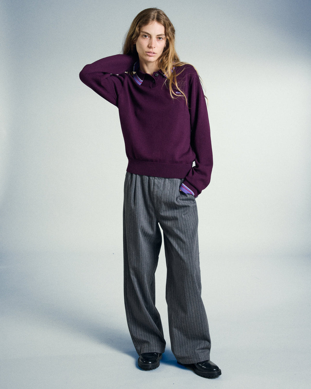 IRINA PLEATED PANT - GREY MULTI