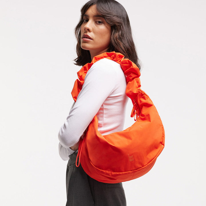 MOON BAG RUFFLE - hot coral