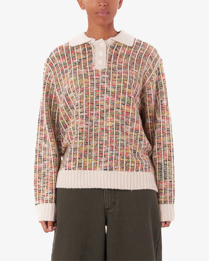 DELPHINE POLO SWEATER - BRIGHT MULTI