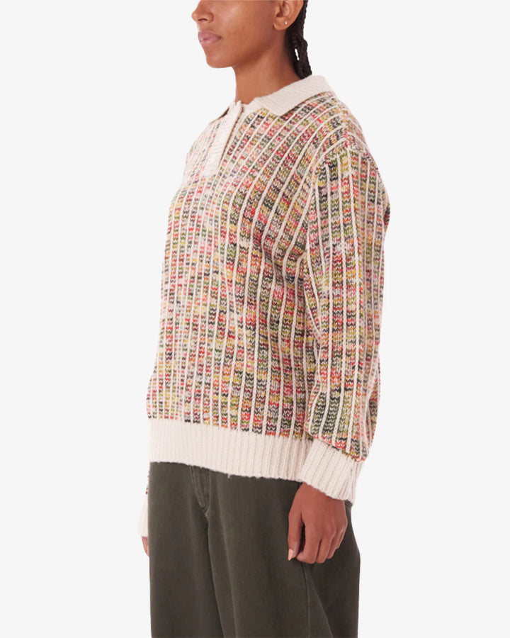 DELPHINE POLO SWEATER - BRIGHT MULTI