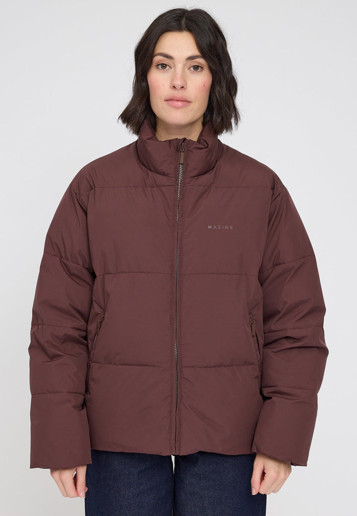 Loose Fit Puffer Jacket - deep mahagony