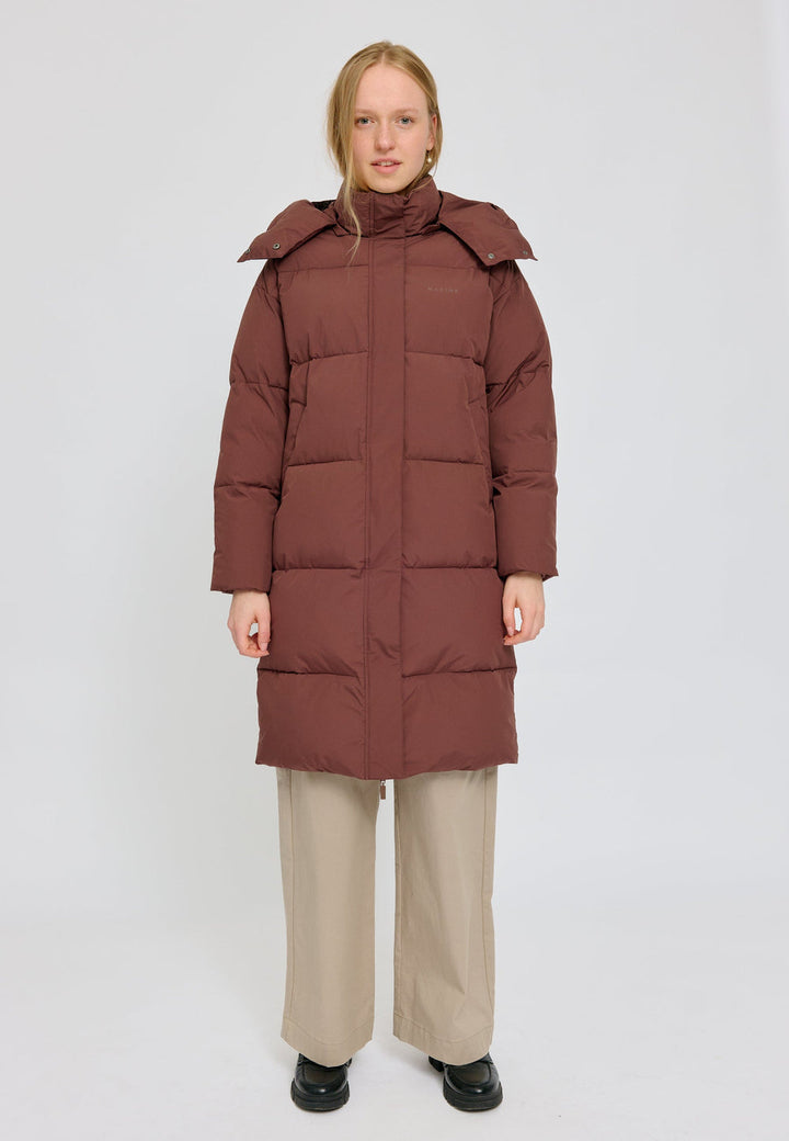 Oversized Puffer Coat - mahagony