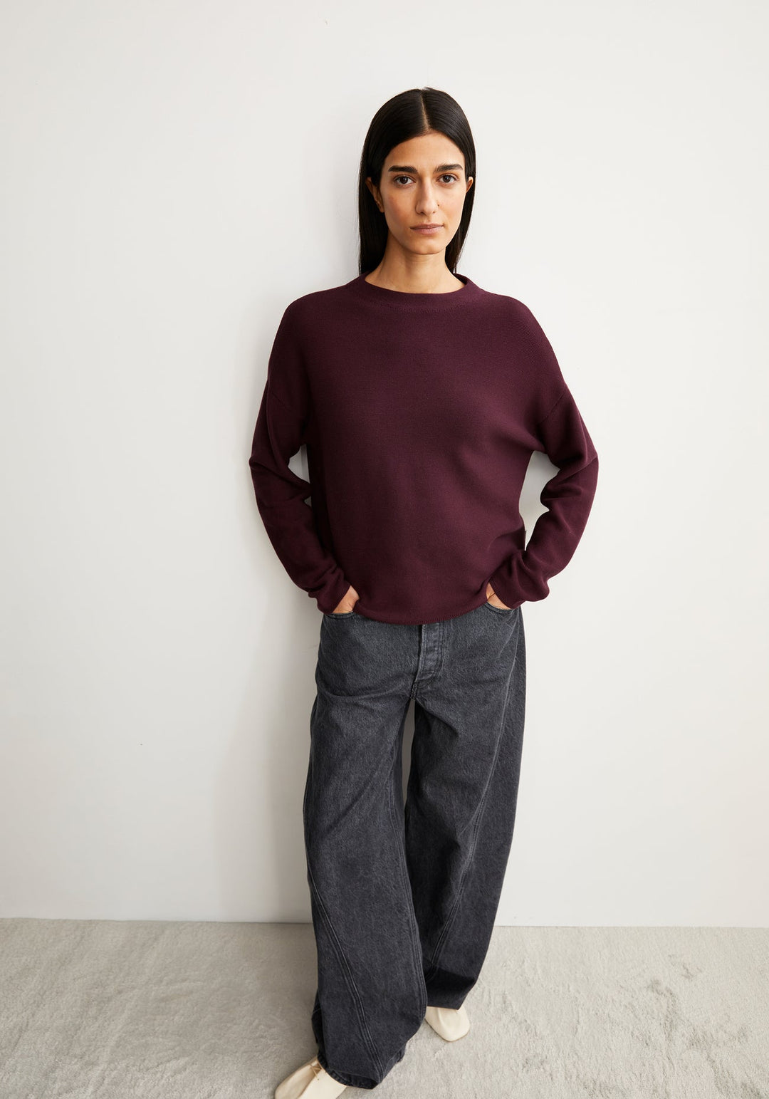 MERINAA LINKS LINKS SWEATER - dark cranberry