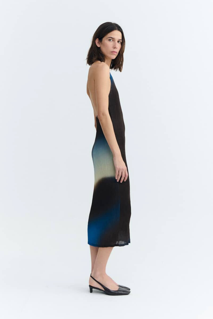 GLASS PLEATED MIRIAM DRESS