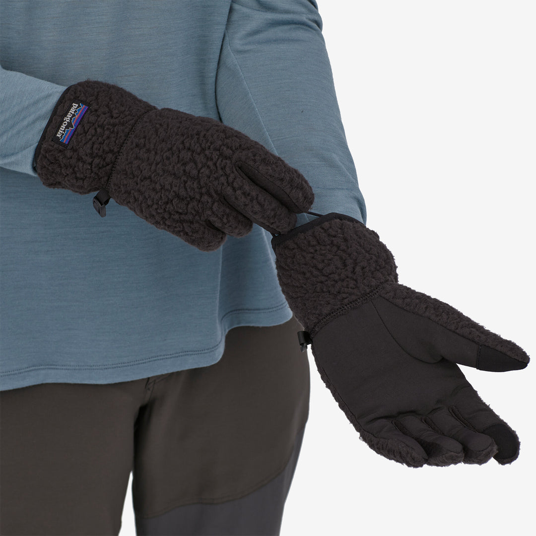 Retro Pile Fleece Gloves - black