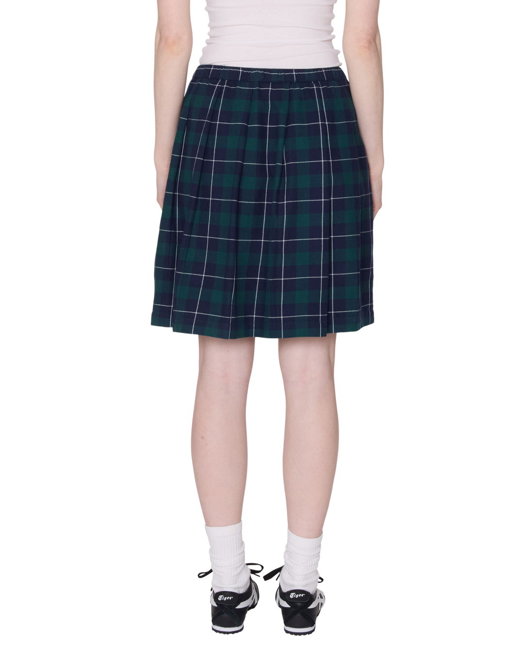 SHELLY PLAID PLEATED SKIRT GREEN