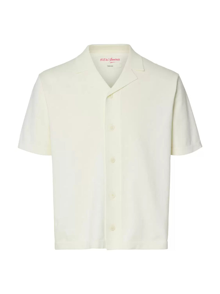 SLHAMOUR INTARSIA RELAXED POLO CARDIGAN