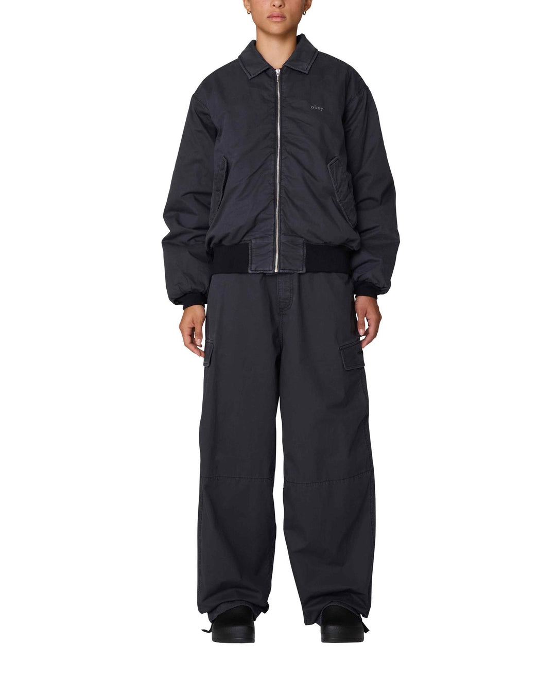 FLORIEN BOMBER - BLACK FADED WASH