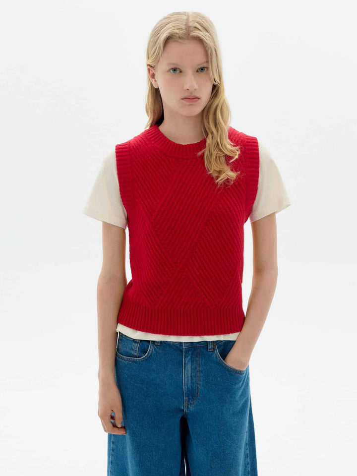 RED KAIA KNITTED VEST