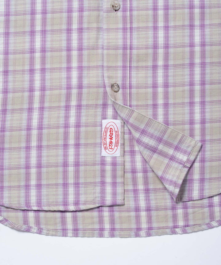 CHECKERED OMBRE SHIRT - PURPLE