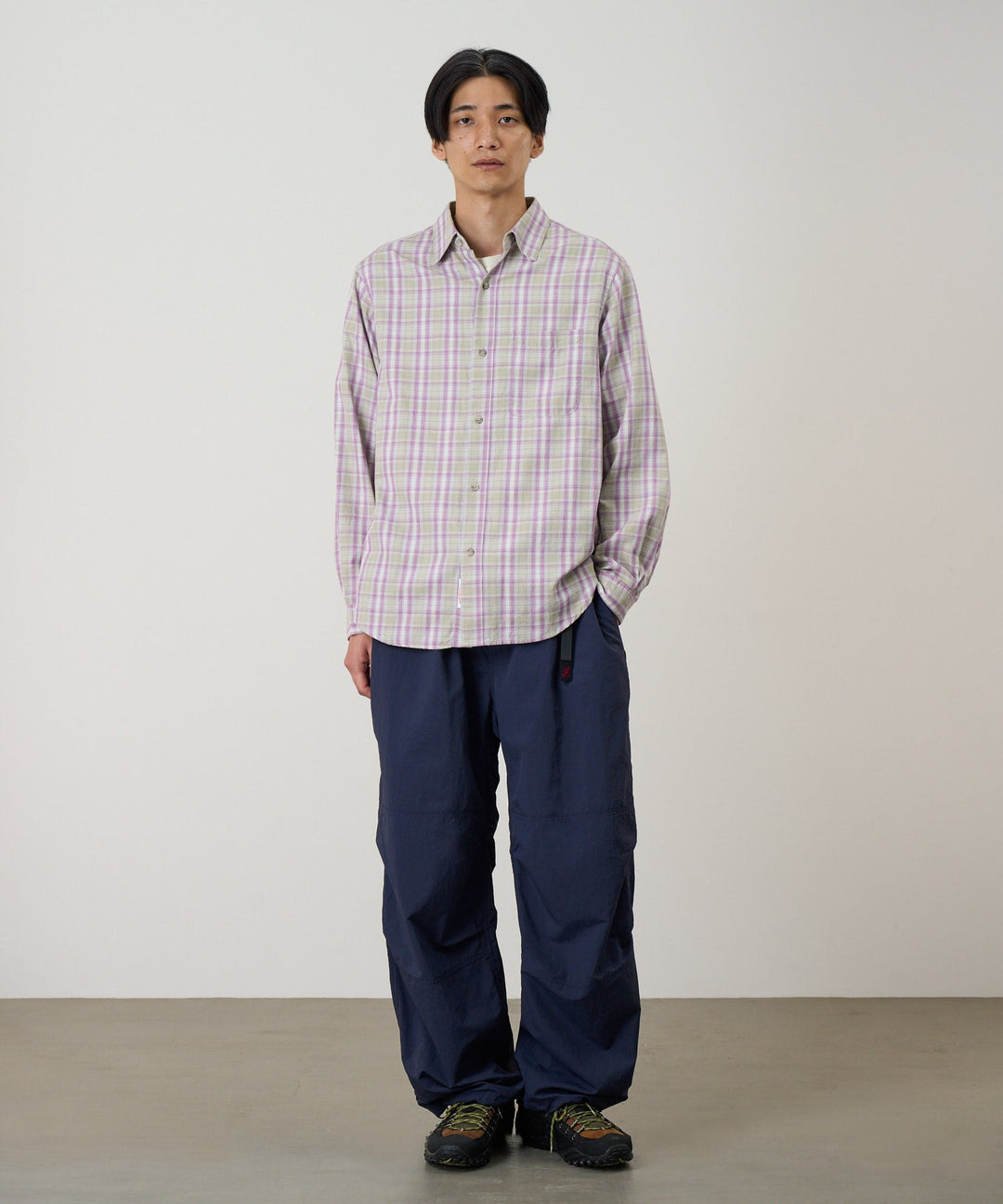 CHECKERED OMBRE SHIRT - PURPLE