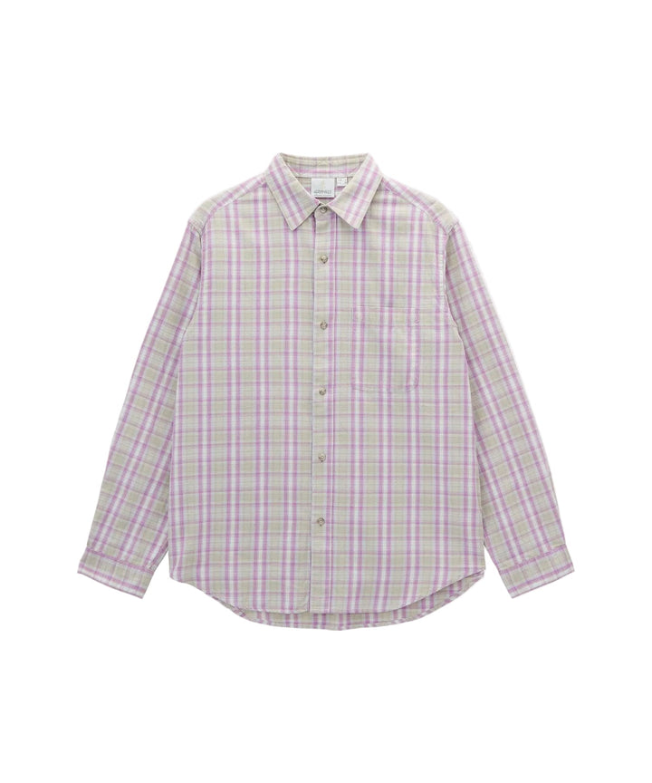 CHECKERED OMBRE SHIRT - PURPLE