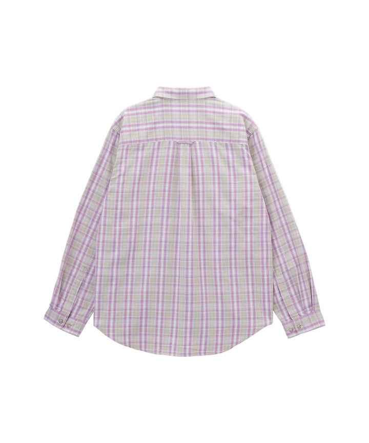 CHECKERED OMBRE SHIRT - PURPLE