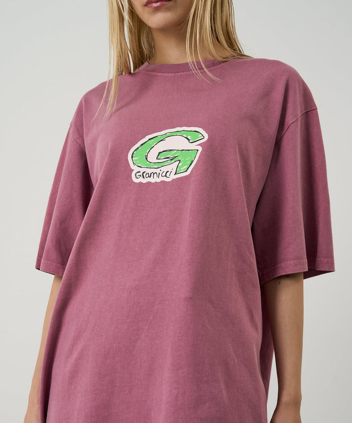G-SCRIBBLE TEE PIGMENT DYED - RED PIGMENT