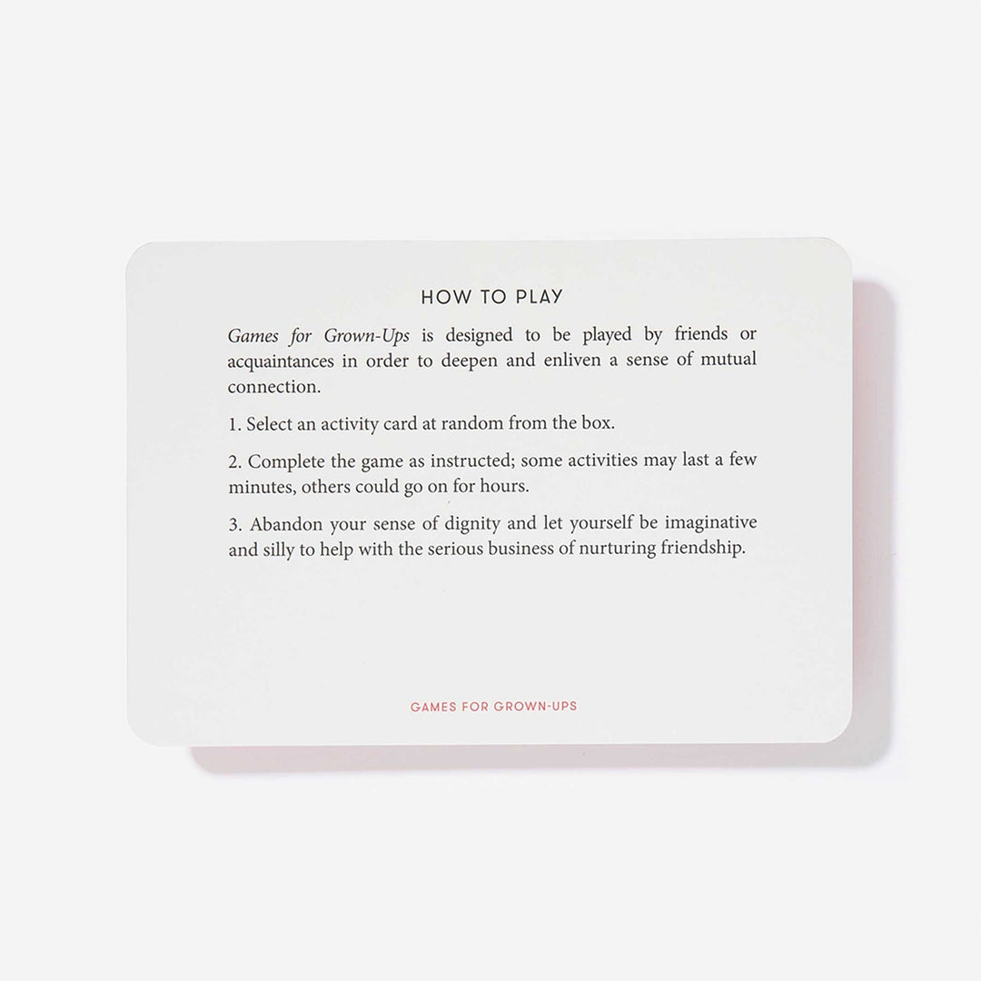 Kartenset "Games for Grown-Ups" - Englisch | The School of Life