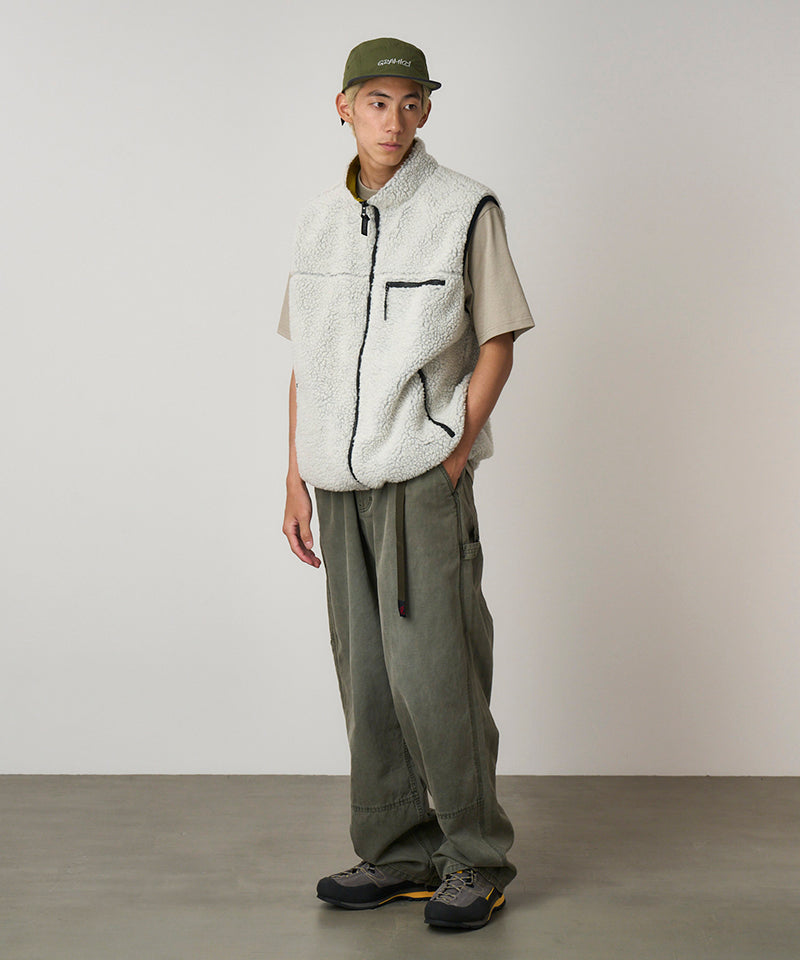 REVERSIBLE SHERPA VEST - NATURAL CHARTEUSE