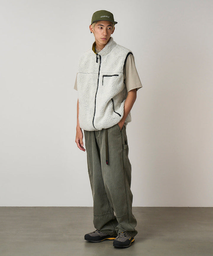 REVERSIBLE SHERPA VEST - NATURAL CHARTEUSE