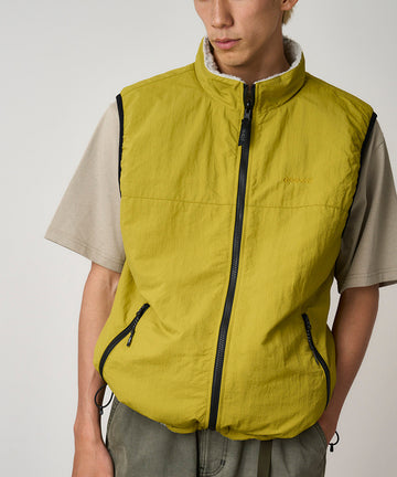 REVERSIBLE SHERPA VEST - NATURAL CHARTEUSE