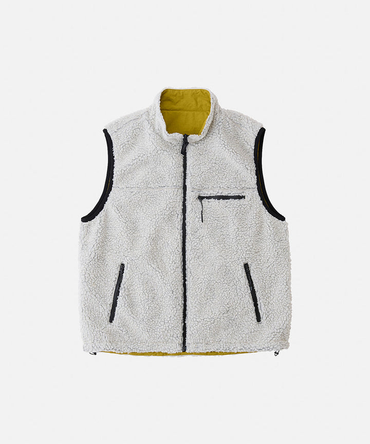 REVERSIBLE SHERPA VEST - NATURAL CHARTEUSE
