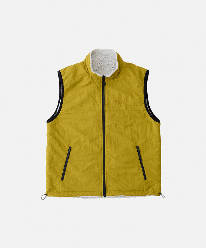 REVERSIBLE SHERPA VEST - NATURAL CHARTEUSE