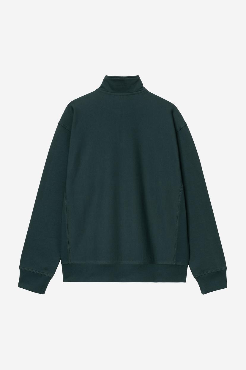 Half Zip American Script Sweat - Deep Lagoon
