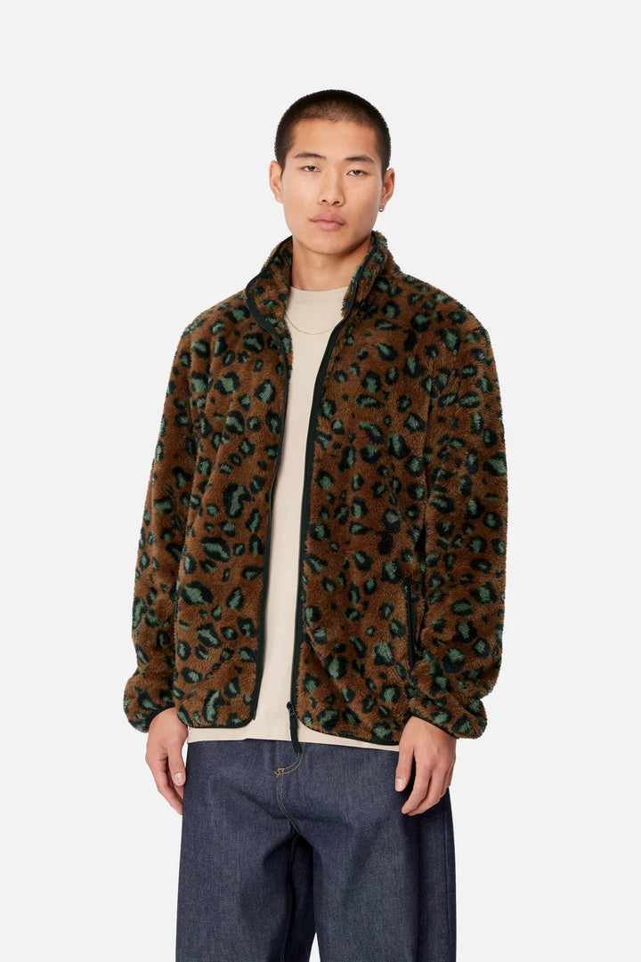 Jebson Sweat Jacket  Camo Leo, Tamarind / Black