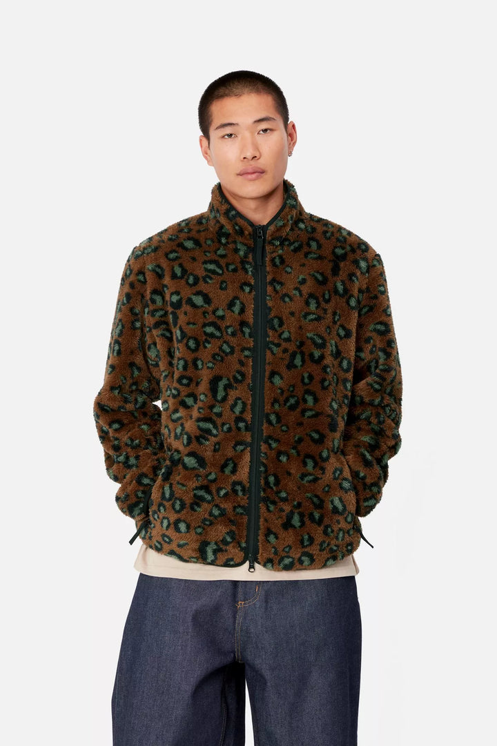 Jebson Sweat Jacket  Camo Leo, Tamarind / Black