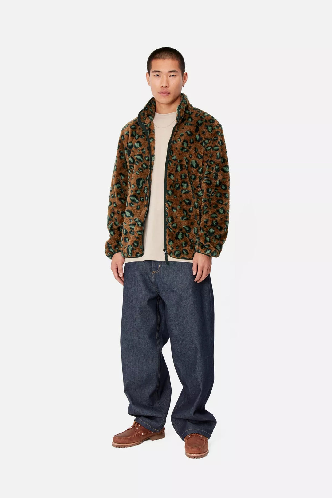 Jebson Sweat Jacket  Camo Leo, Tamarind / Black