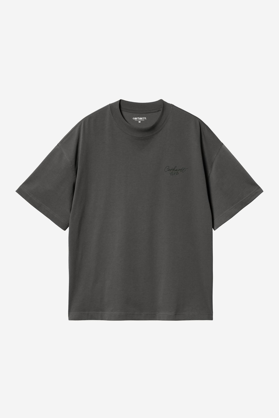 S/S Signature Script T-Shirt Graphite / Dark Scarab