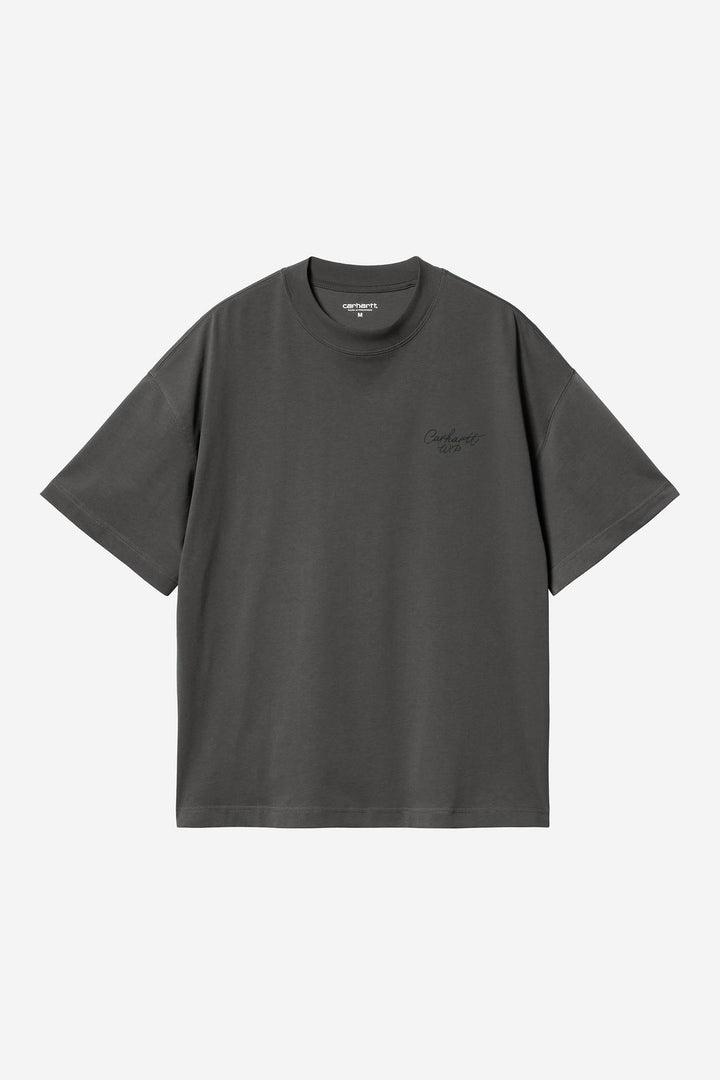 S/S Signature Script T-Shirt Graphite / Dark Scarab