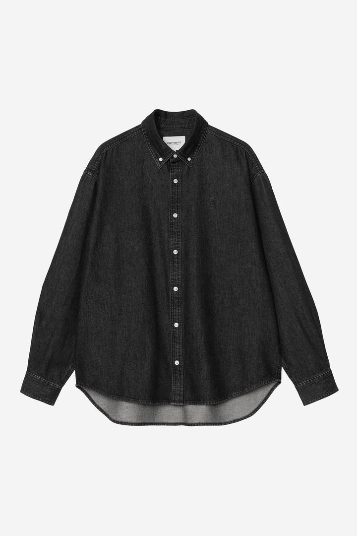 L/S Lucas Shirt Black stone washed
