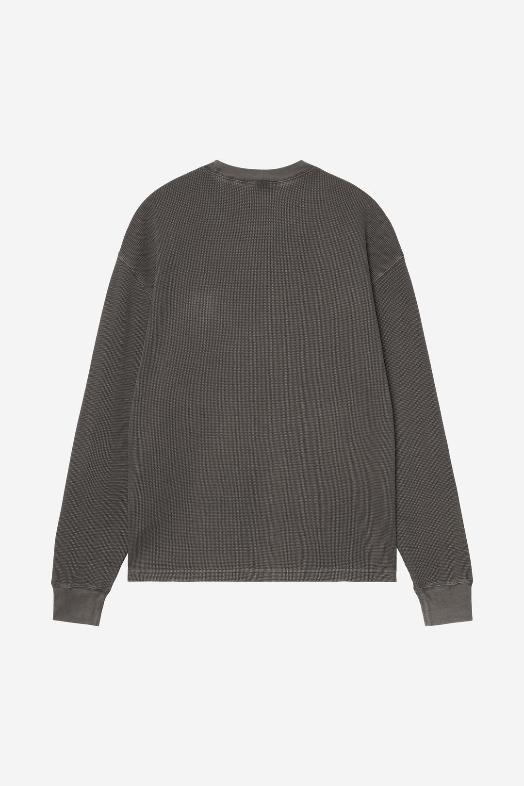 L/S Vista Waffle T-Shirt Black garment dyed