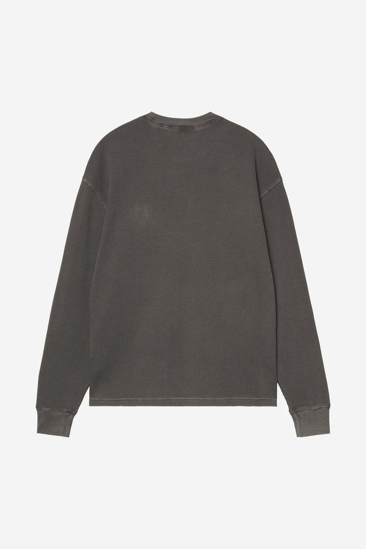 L/S Vista Waffle T-Shirt Black garment dyed